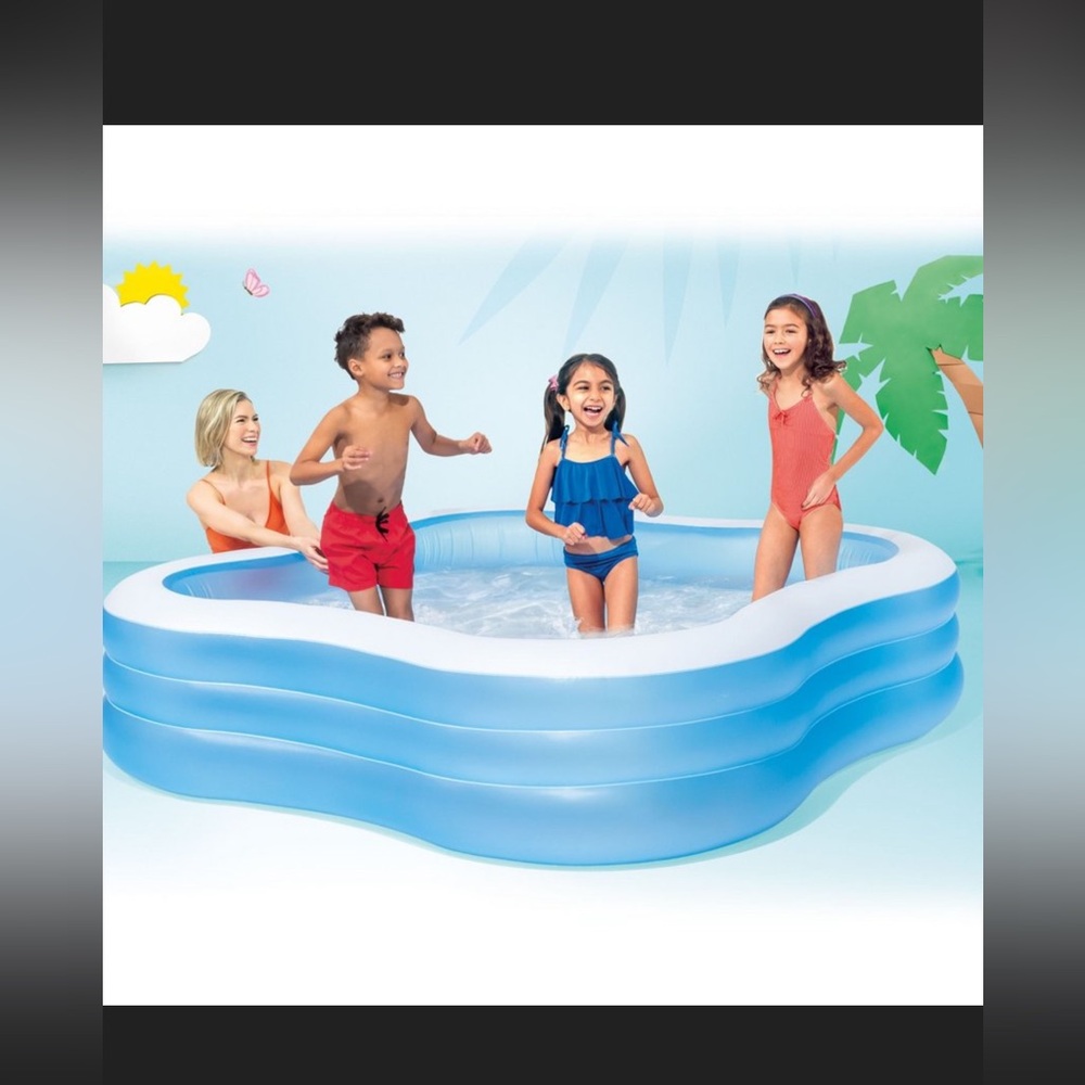 Blue and White Inflatable Pool - Picture 2 of 6